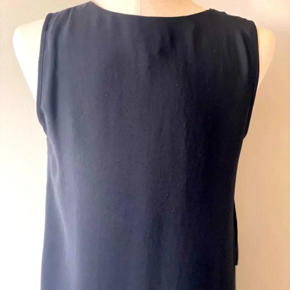 NWT | White House Black Market | Sleeveless Ruffle-Front Dress | Black | Size 2 - Picture 5 of 7
